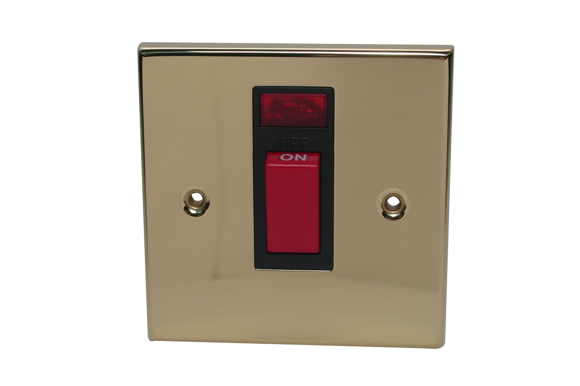 Volex Brass 45A 1 gang Cooker Switch