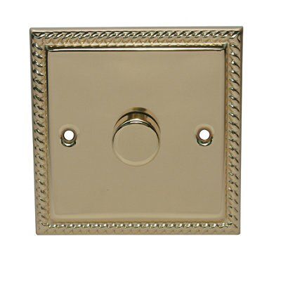 Volex Brass profile Single 2 way Dimmer switch