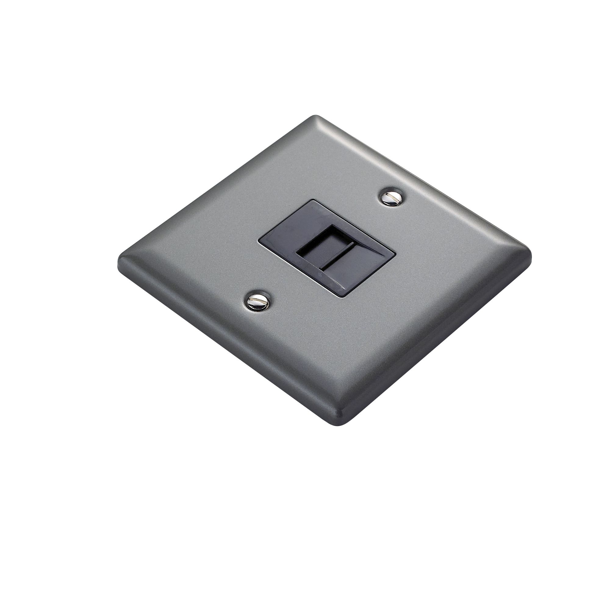 Volex Pewter 1 gang Telephone socket