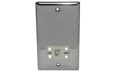 Volex Raised rounded Screwed Shaver socket Chrome effect