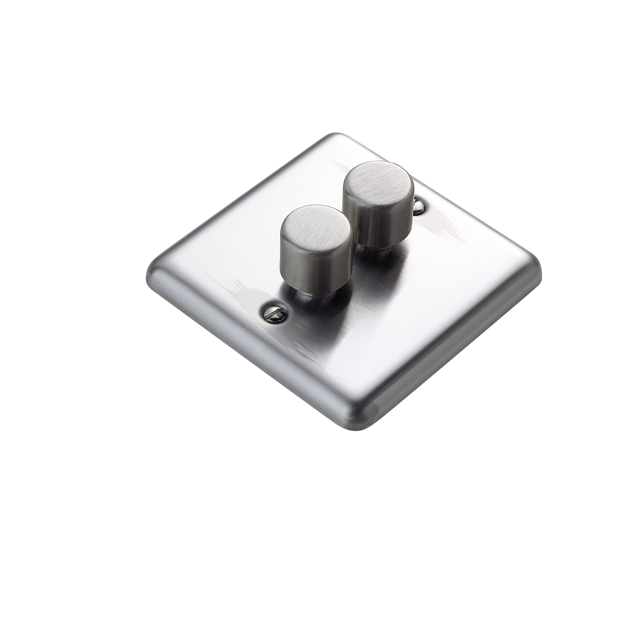 Volex Steel profile Double 2 way Dimmer switch