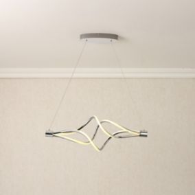 Vortex Chrome effect Pendant ceiling light, (Dia)700mm