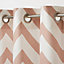 Wabana Pink & white Herringbone Unlined Eyelet Curtain (W)167cm (L)183cm, Single