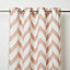 Wabana Pink & white Herringbone Unlined Eyelet Curtain (W)167cm (L)228cm, Single