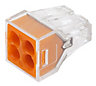 Wago 773 series Orange 24A 4 way Wire connector, Pack of 100