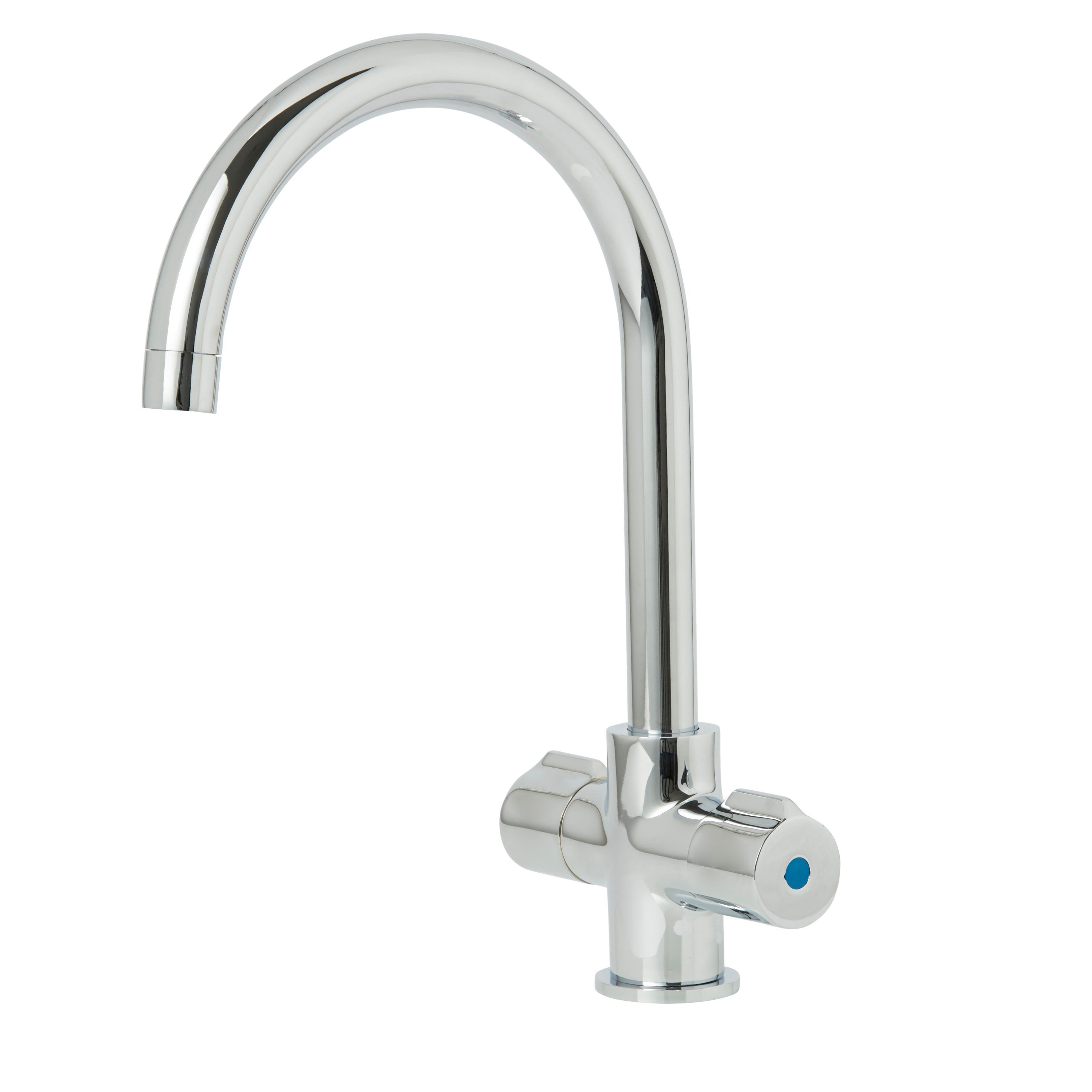 Wain Chrome effect Kitchen Dual lever Tap
