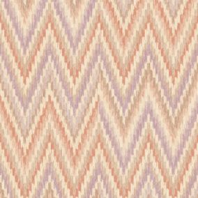 Wall Fashion Origine Orange & purple Geometric Embossed Wallpaper