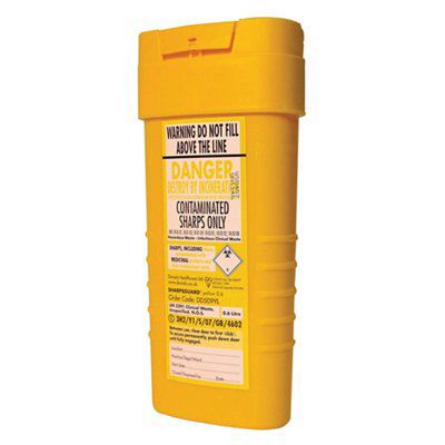 Wallace Cameron Yellow Plastic Sharps bin - 0.65L
