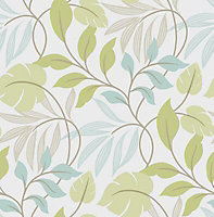 Wallpops Green & grey Meadow Smooth Wallpaper