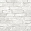 Wallpops Grey Brick Smooth Wallpaper