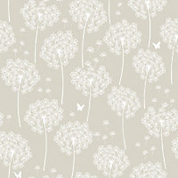 Wallpops Taupe Dandelion Smooth Wallpaper