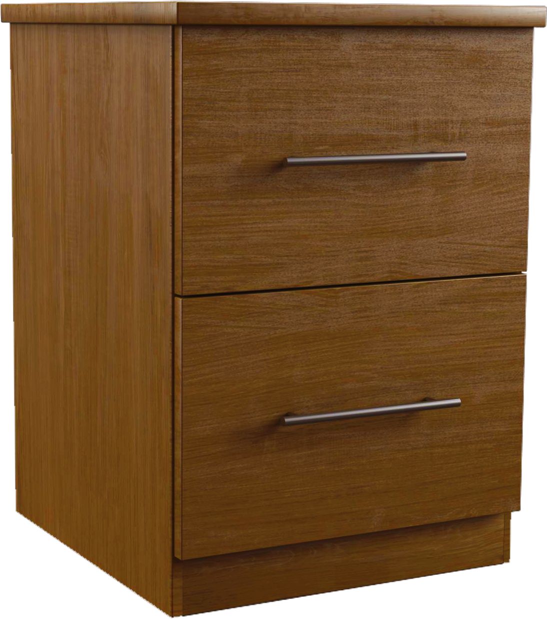 Walnut effect 2 Drawer Chest of drawers (H)575mm (W)600mm (D)500mm