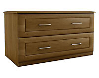 Walnut effect 2 Drawer Ready assembled Chest of drawers (H)575mm (W)800mm (D)500mm