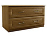 Walnut effect 2 Drawer Ready assembled Chest of drawers (H)575mm (W)800mm (D)500mm