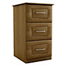Walnut effect 3 Drawer Ready assembled Chest of drawers (H)775mm (W)350mm (D)500mm