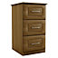 Walnut effect 3 Drawer Ready assembled Chest of drawers (H)775mm (W)350mm (D)500mm