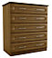 Walnut effect 5 Drawer Ready assembled Chest of drawers (H)1130mm (W)800mm (D)500mm