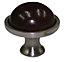 Walnut effect Beech Round Cabinet Knob (Dia)34mm