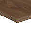 Walnut effect Semi edged Chipboard Furniture board, (L)2.5m (W)200mm (T)18mm
