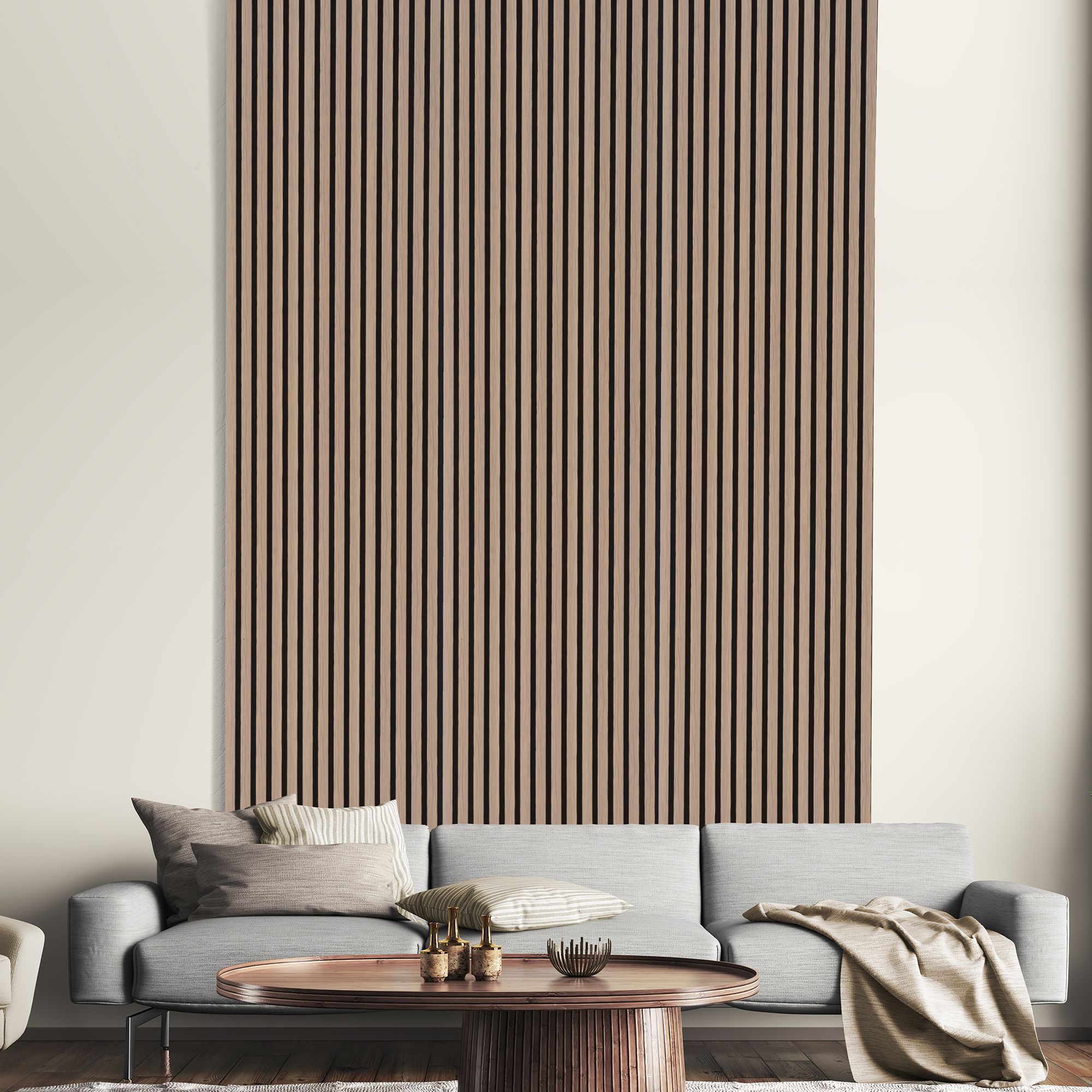 Walnut veneer Acoustic panel (L)2400mm (W)572.5mm, 7.2kg