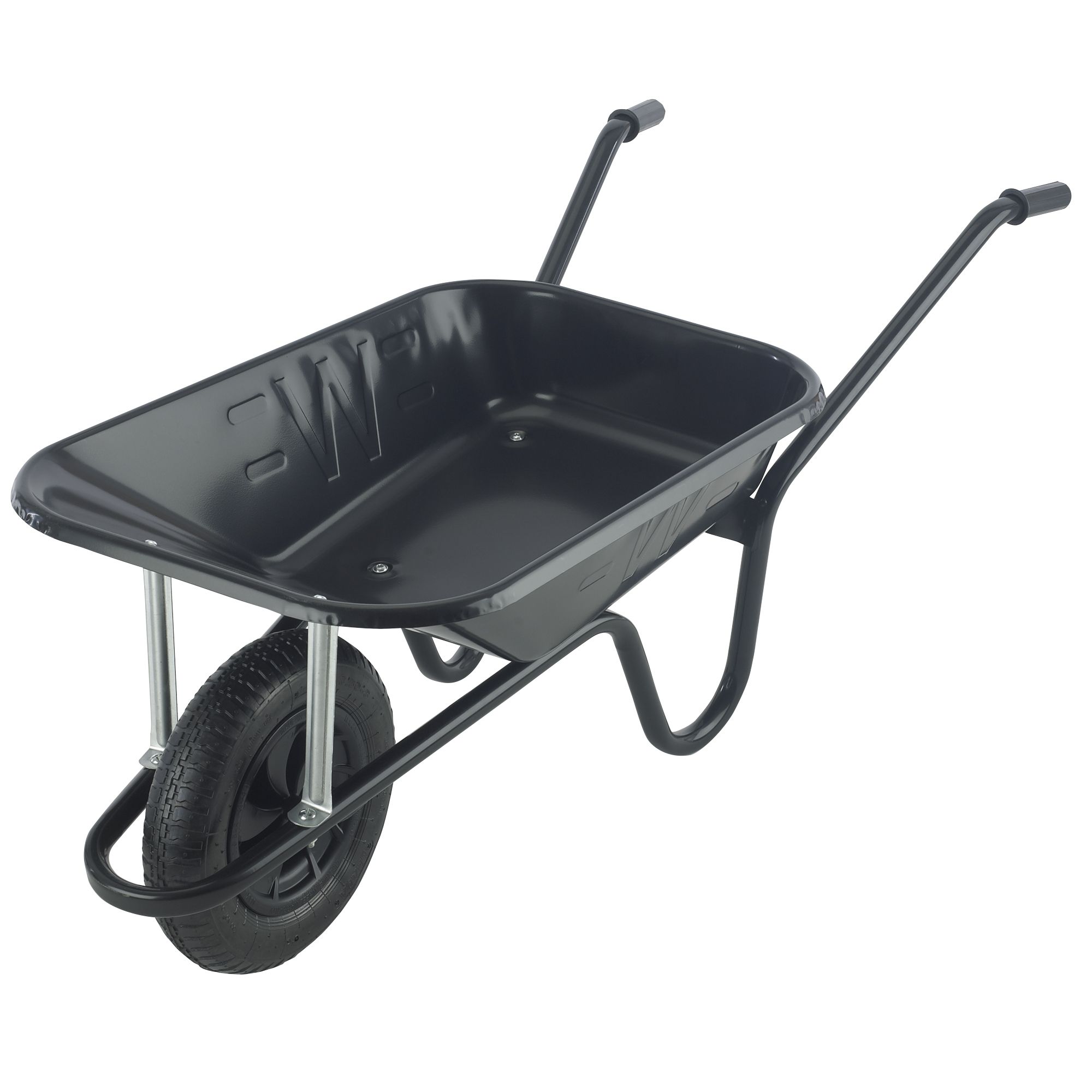 Walsall Endurance Black Steel 85L Heavy duty Pneumatic Wheelbarrow, 11kg