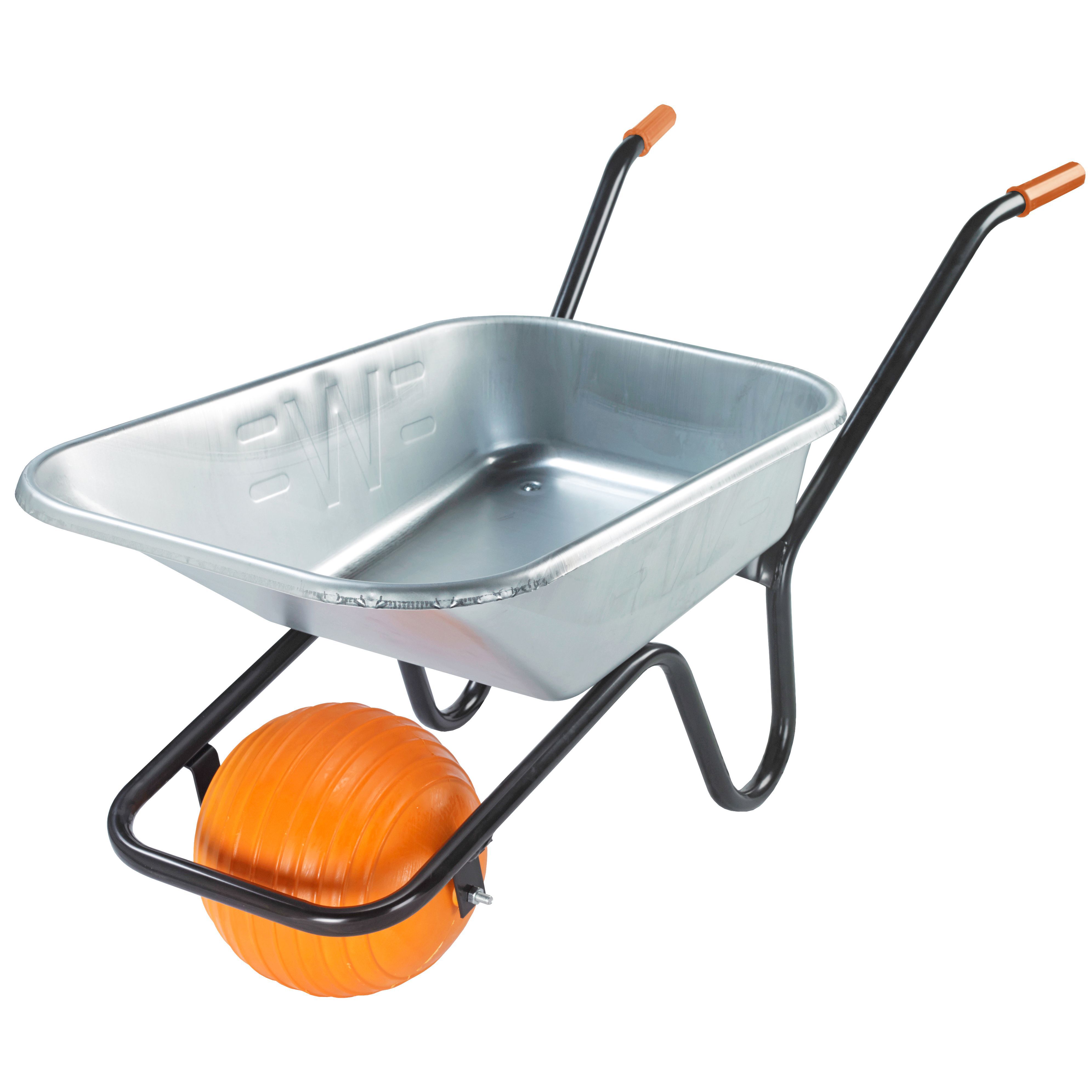 Walsall Steel 90L Heavy duty Puncture resistant wheel Ballbarrow, 14kg