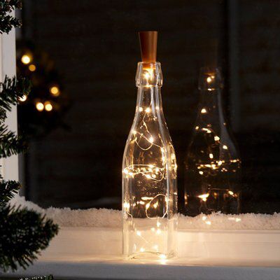 Warm white Bottle stopper wire light LED Without timer function String lights Silver cable