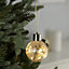 Warm white Clear Glitter effect Leaf Bauble Hanging LED bauble