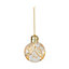 Warm white Clear Glitter effect Leaf Bauble Hanging LED bauble