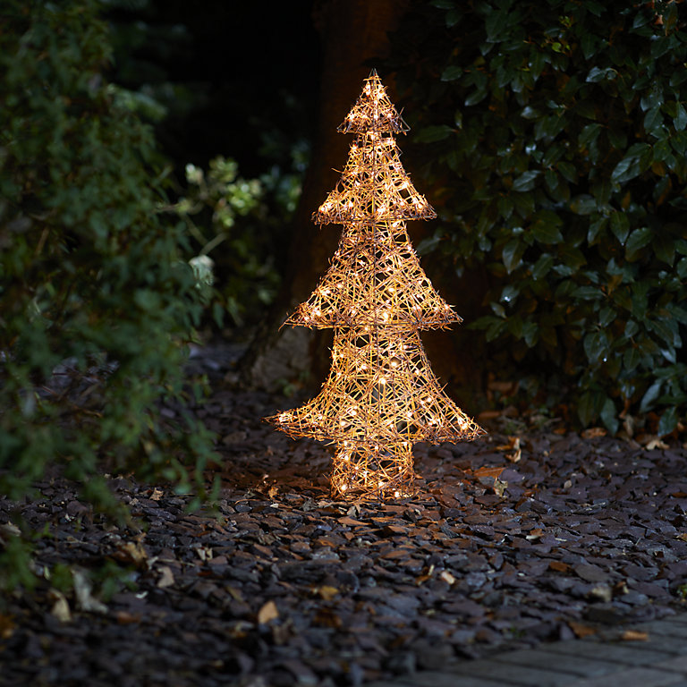 Warm white LED Brown Tree Single Christmas light (H) 790mm | DIY at B&Q
