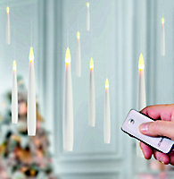 Warm white LED Floating candle Christmas decoration, Set of 10
