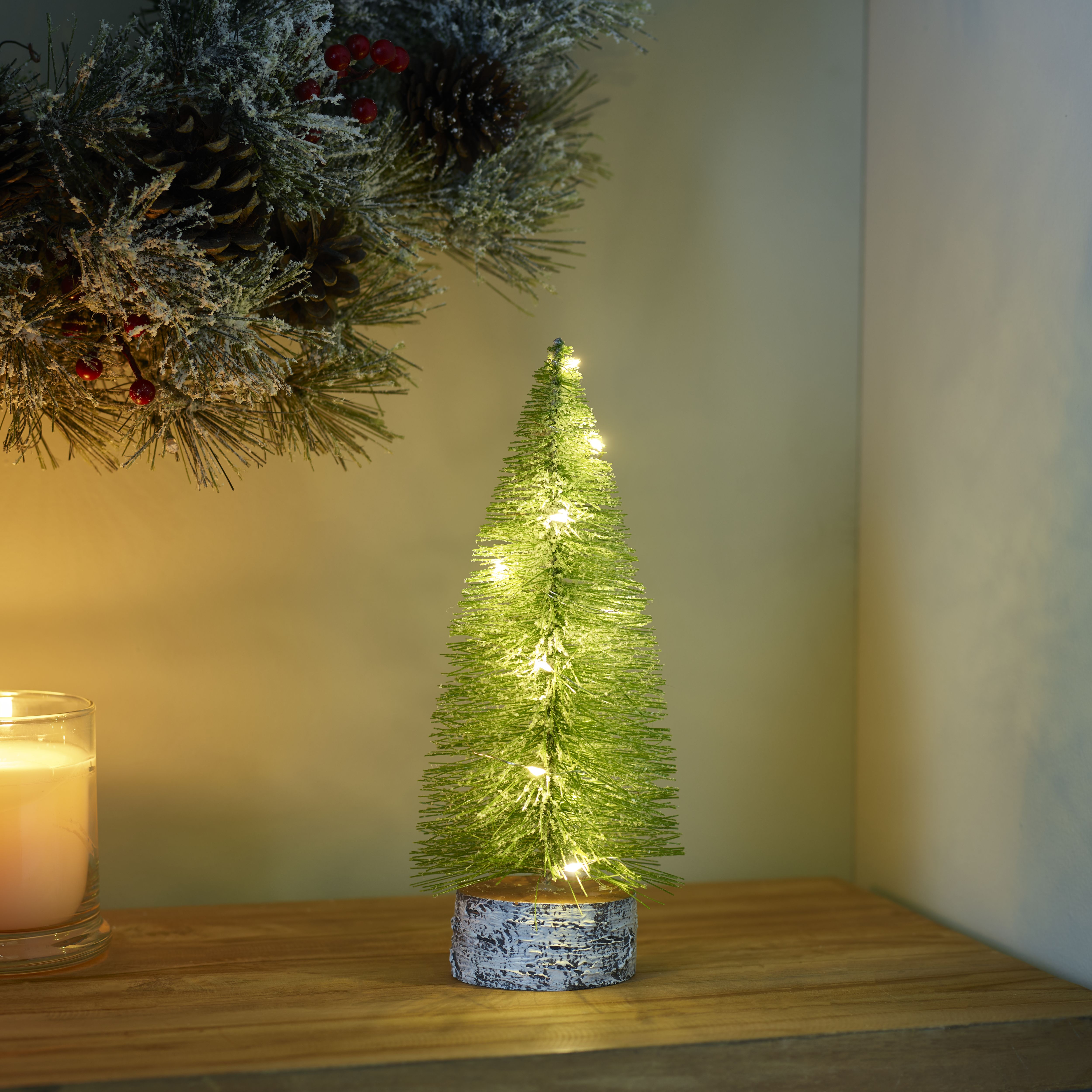 Warm white LED Green Tree Single Christmas light (H) 250mm | DIY at B&Q