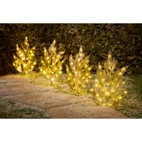 Warm white LED Pine Needle Path light (H) 500mm, Set of 4