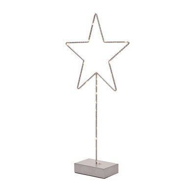 Warm white LED Silver Freestanding star Freestanding Single christmas light (H) 500mm