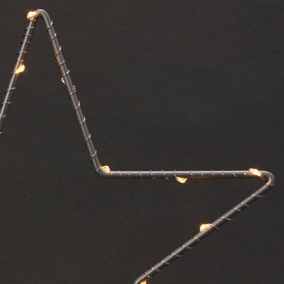 Warm white LED Silver Freestanding star Freestanding Single christmas light (H) 500mm