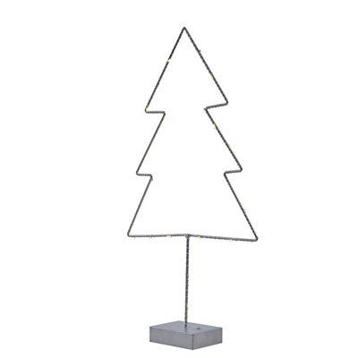 Warm white LED Silver Tree freestanding Single christmas light (H) 500mm