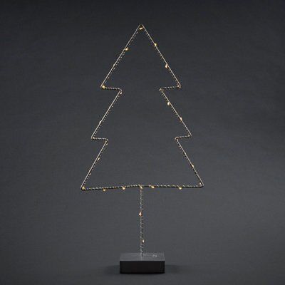 Warm white LED Silver Tree freestanding Single christmas light (H) 500mm