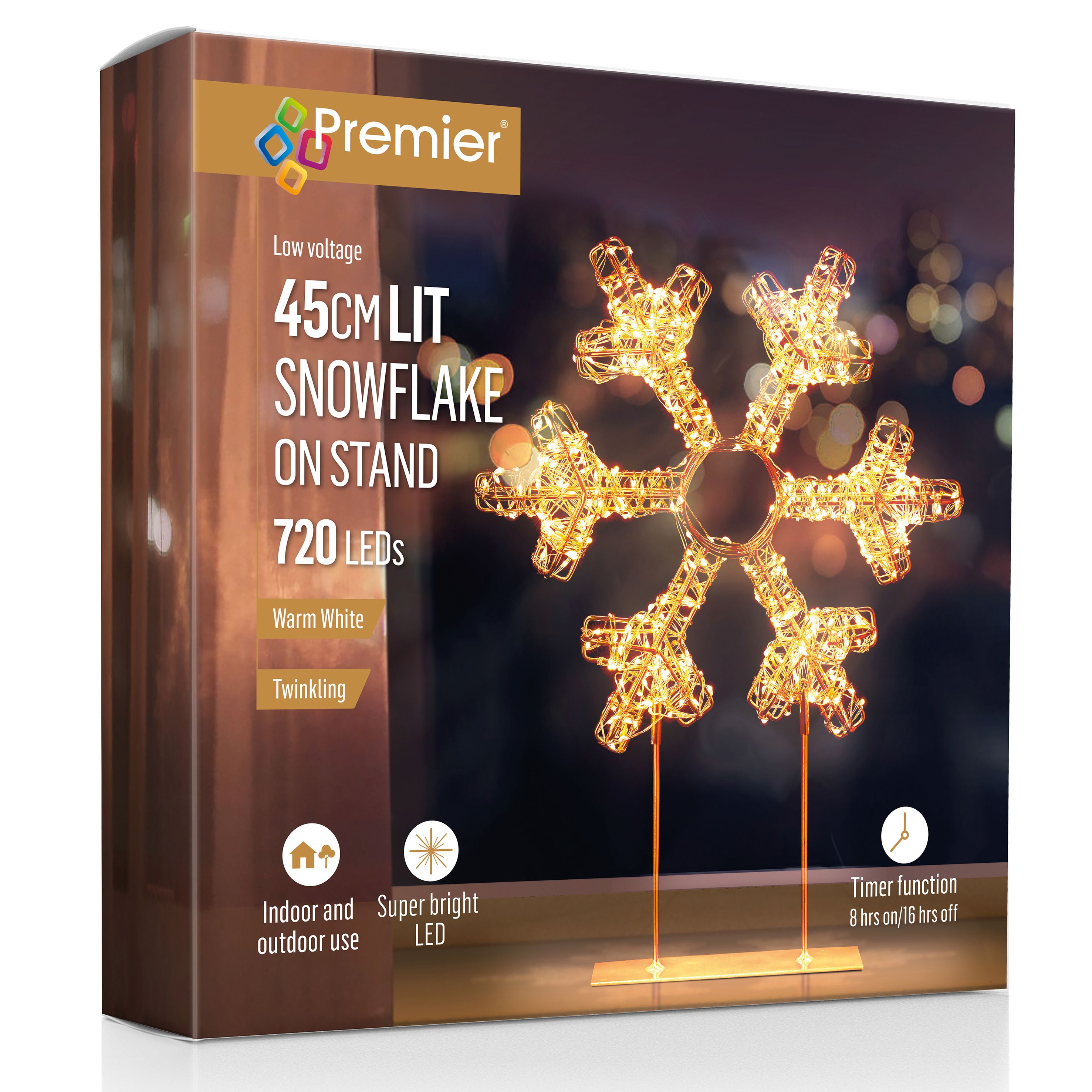 Warm white LED Snowflake Silhouette