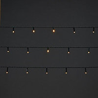 Warm white LED String lights Green cable