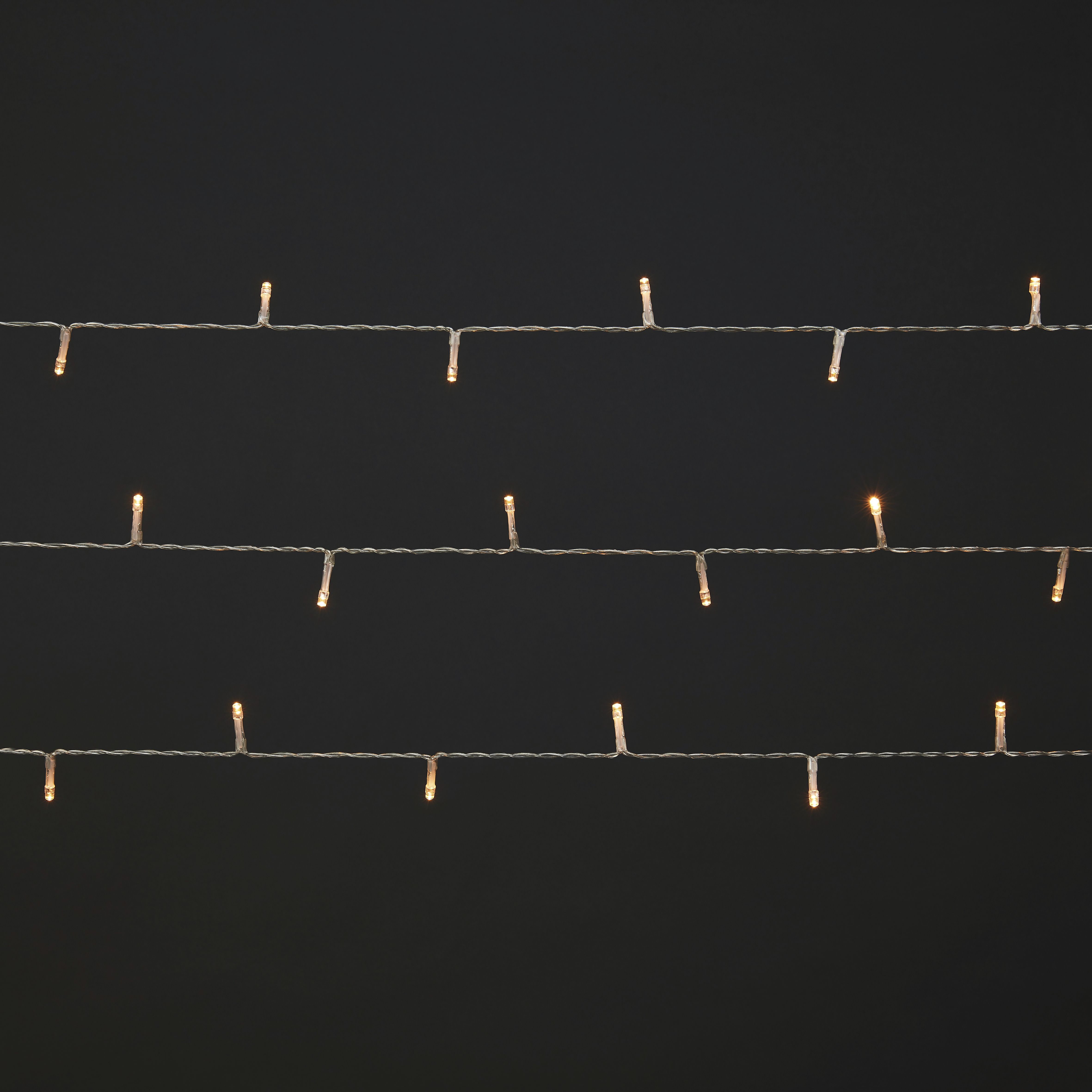 Warm white LED String lights Timer function Clear cable