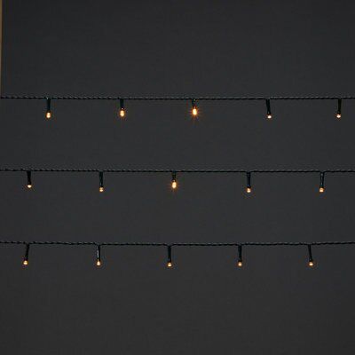 Warm white LED String lights Timer function Green cable