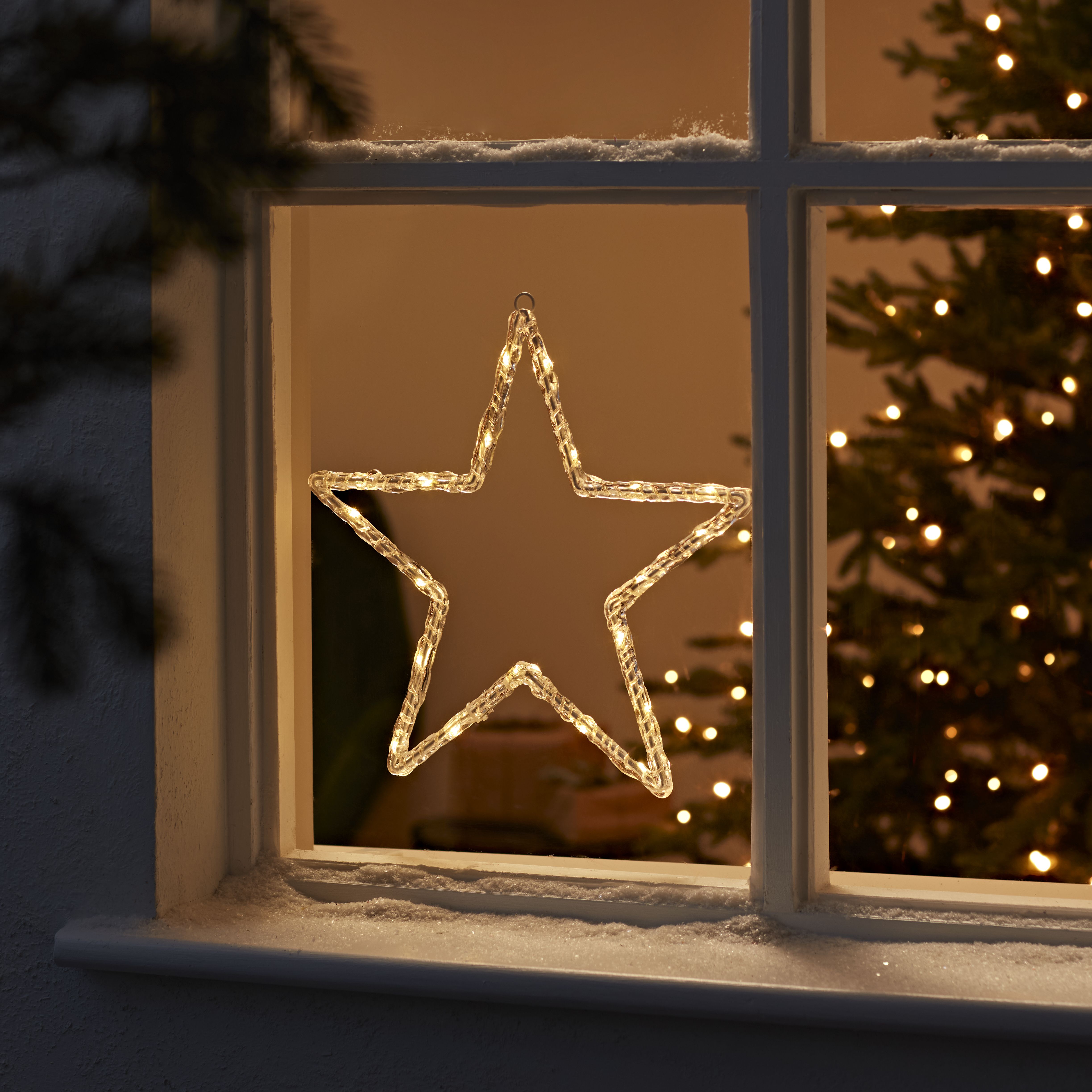 Warm white LED Transparent Star Silhouette (H) 3550mm