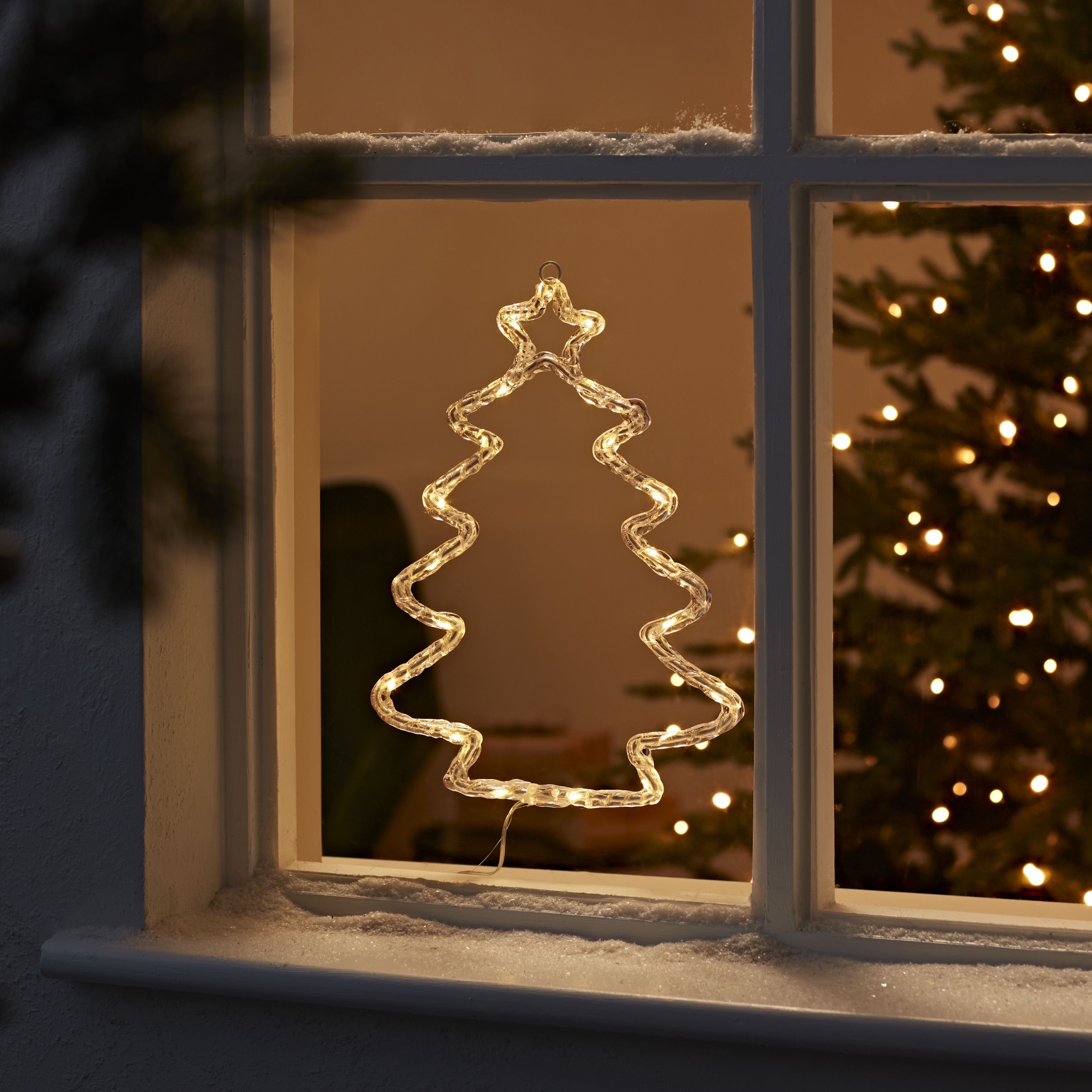 Warm white LED Transparent Tree Silhouette (H) 304mm