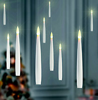 Warm white LED White Floating candle Single Christmas light (H) 150mm, Set of 10
