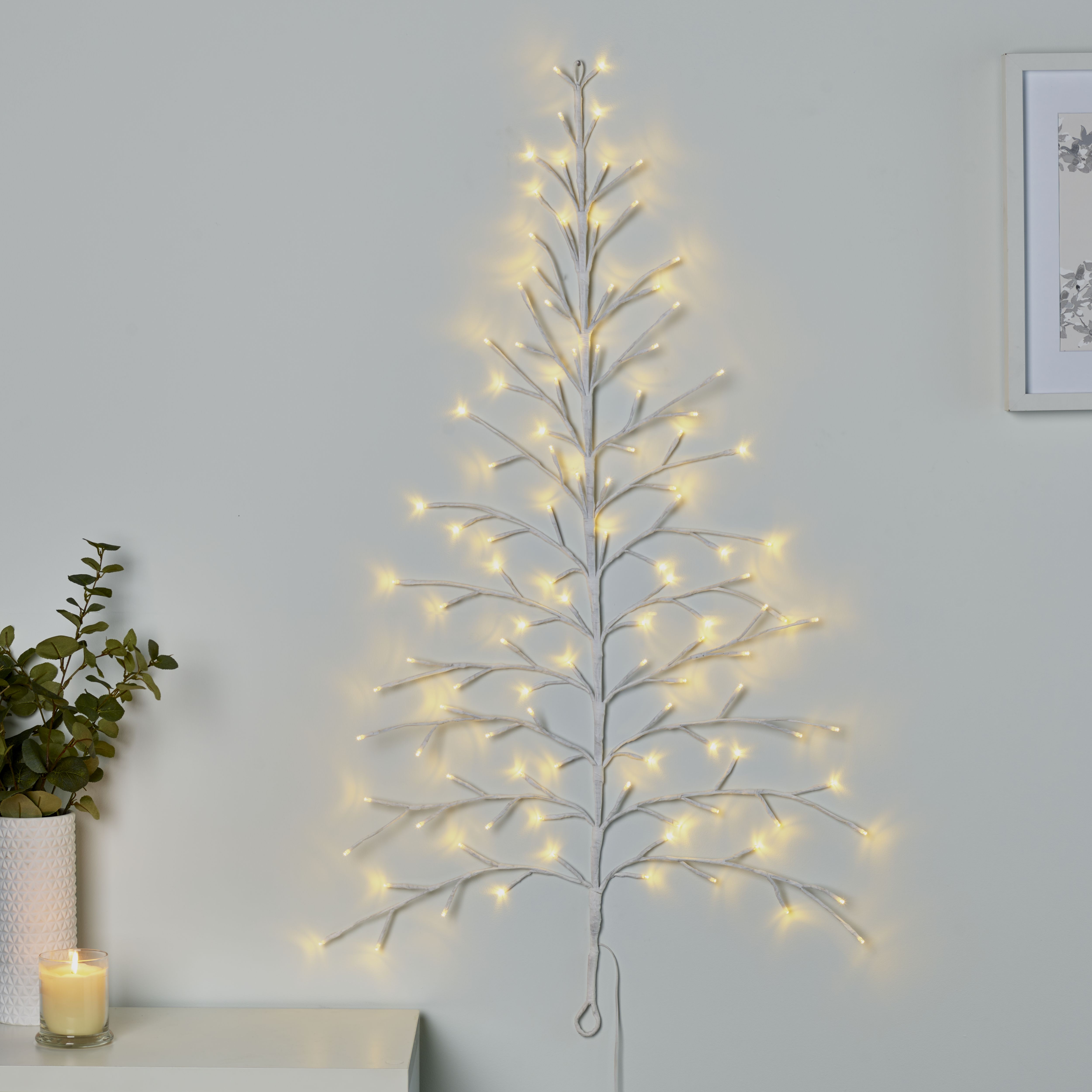 Warm white LED White Tree Single Christmas light (H) 1200mm | DIY at B&Q