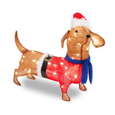 Warm white Pop up dog LED Electrical christmas decoration DIY at B Q