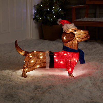 Warm white Pop up dog LED Electrical christmas decoration