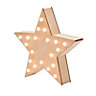 Warm white Wooden star LED Electrical christmas decoration