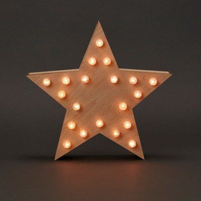 Wooden led on sale star light