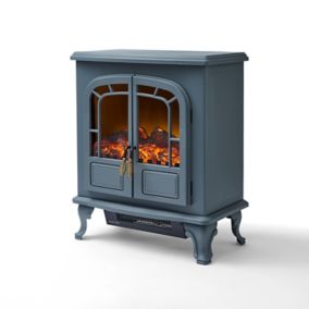 Warmlite Traditional 2kW Grey Cast iron effect Electric Stove